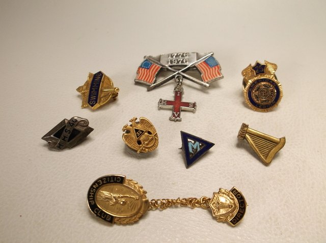 Antique Sterling Silver Gold Filled Mason More pins: .