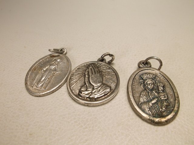 3 Vintage Catholic Pendants: .
