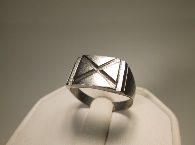 Nice Sterling Silver Rebel Flag Mens Ring 11: .