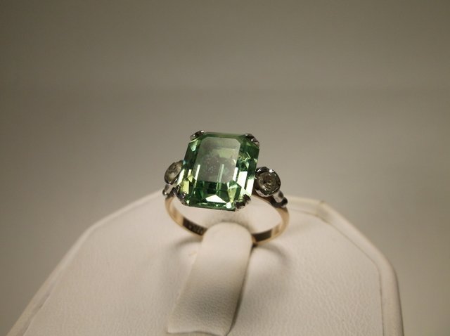 Antique Art Deco 10k Over Sterling Ring 7: .