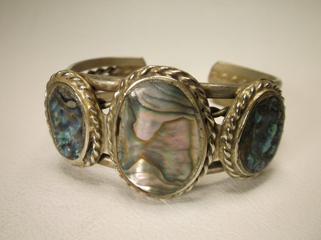 Southwestern Abalone Cuff Bracelet: .