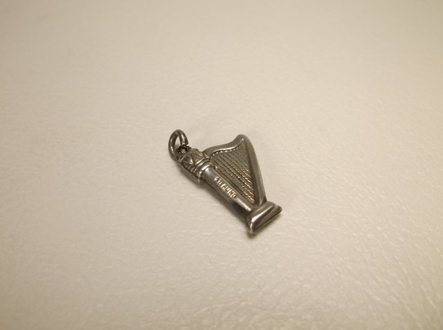 Antique Sterling Silver Harp Charm (1 of 1)