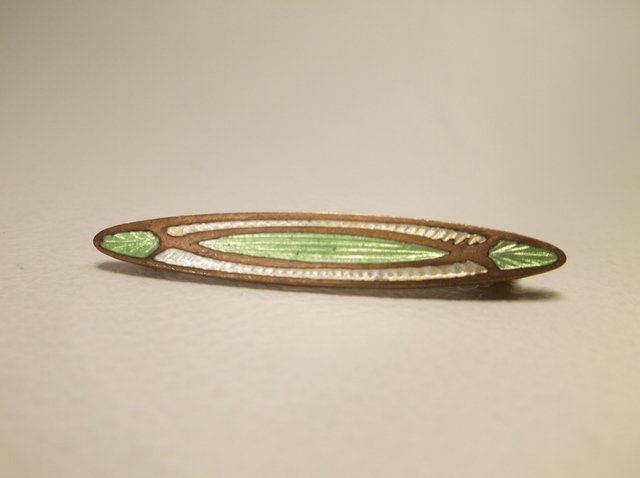 Antique 10k GF Art Deco Enameled Brooch: .
