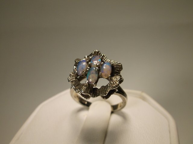 Antique Sterling Silver Opal Ring 7 Nice Signed (1 of 1)