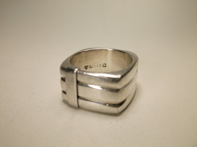 Nice Sterling Silver Taxco Square Ring 7 FL-110 Heavy (1 of 2)