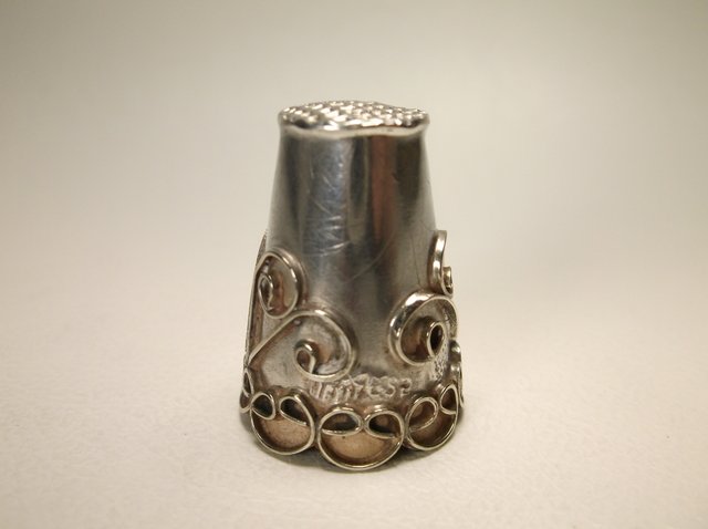 Old Sterling Silver Taxco Sewing Thimble: .