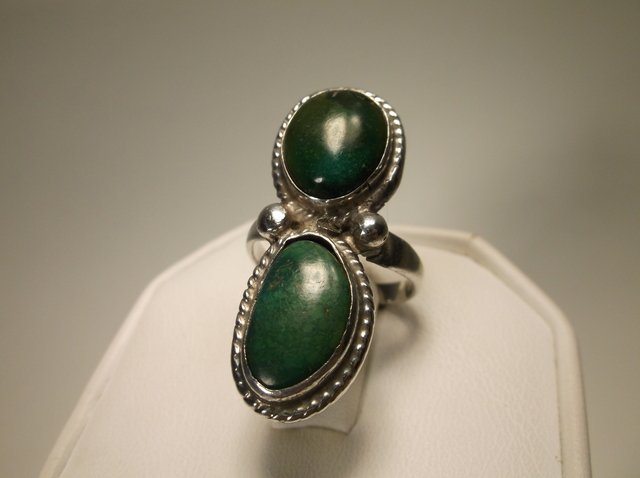Nice Sterling Silver Navajo Turquoise Ring 7.5 Vint (1 of 1)
