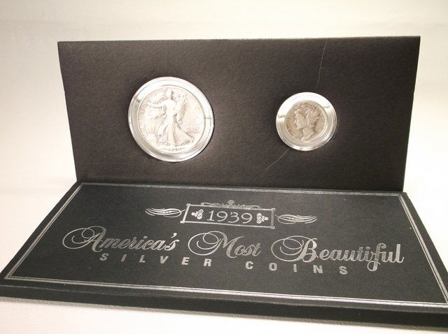 1939 US Silver Half & Dime Set (1 of 1)