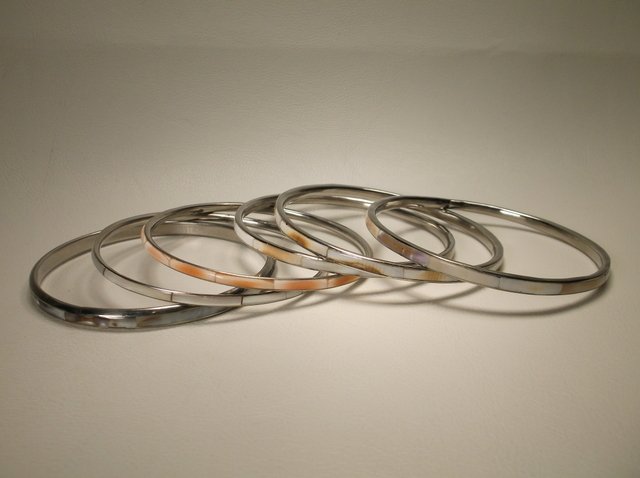 Abalone & Shell Bangle Bracelets: .