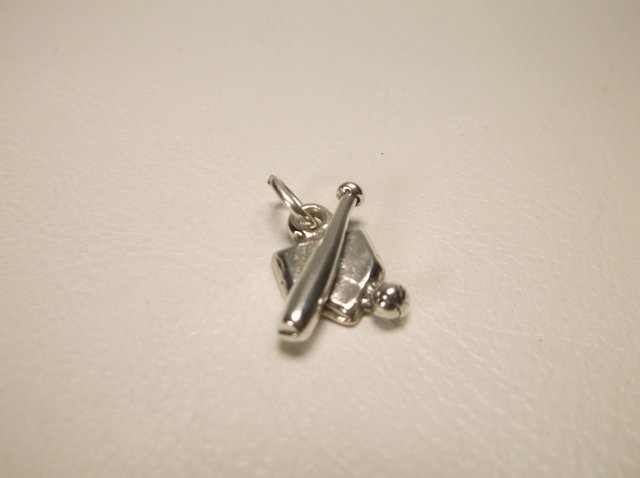Nice Sterling Silver baseball Charm: .