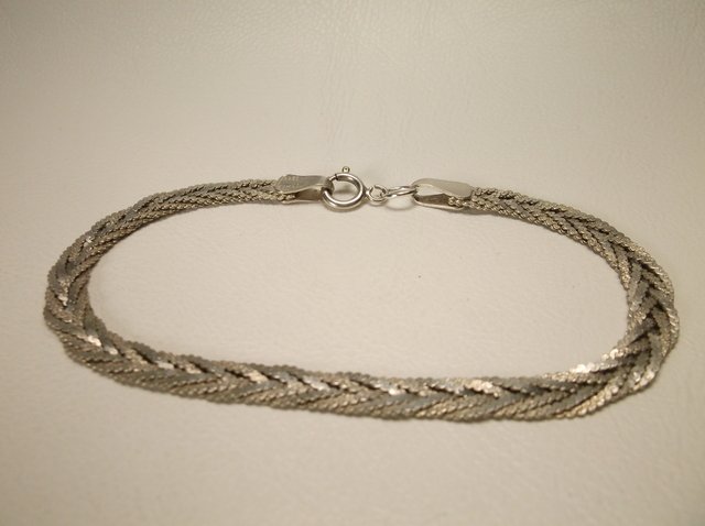 Nice Thick Sterling Silver Braided Bracelet (1 of 1)
