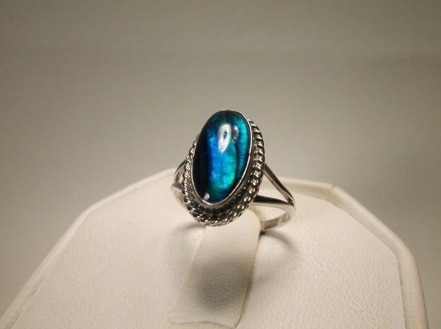 Beaut Sterling Silver Navajo Abalone Ring 6 STC (1 of 2)