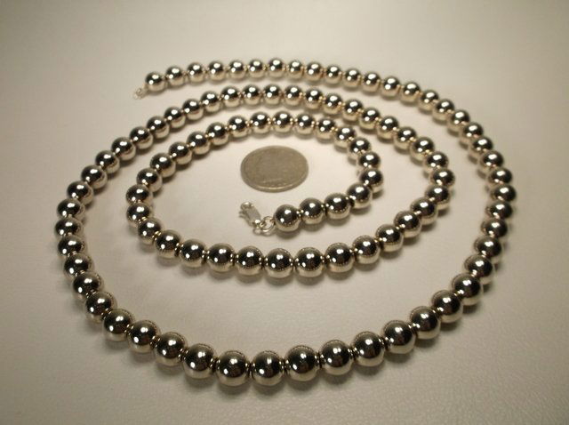 Super Heavy 30" Sterling Silver Ball Necklace (1 of 1)
