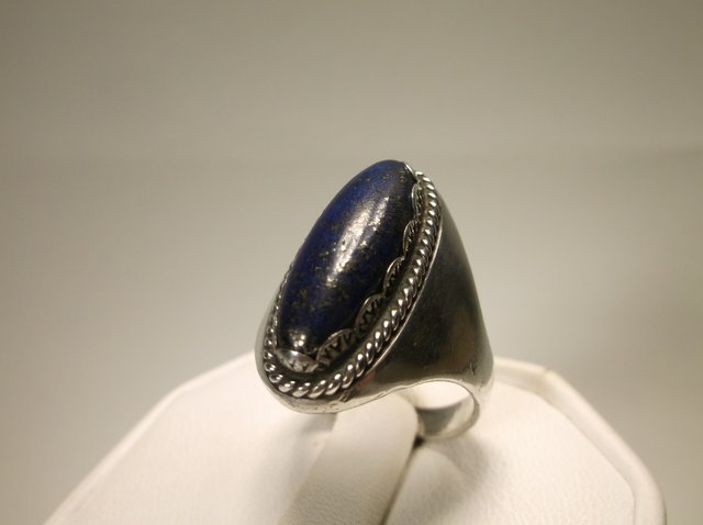 Nice Huge Sterling Silver Navajo Lapis Ring 9 mens (1 of 3)