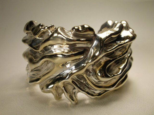 Inc Sterling Silver Designer Wave Cuff Bracelet Sup Hvy (1 of 6)