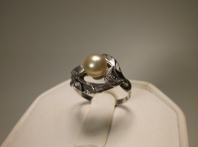Nice Vintage Sterling Silver Pearl Ring 7 (1 of 1)