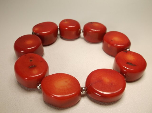 Gorgeous Genuine Red Coral Bracelet (1 of 1)