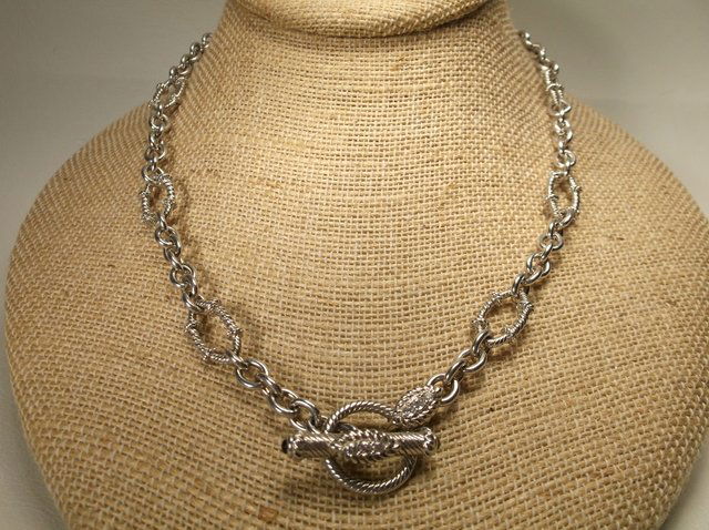 Gorg Sterling Silver Judith Ripka Thick Chain Necklace: 18 inch, super heavy, gorgeous, excellent condition