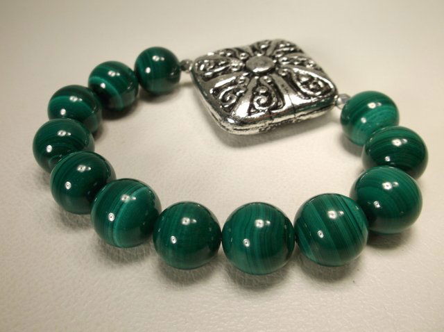Gorgeous Huge Genuine Malachite Bracelet (1 of 1)