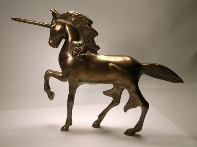 Nice 9 Inch Brass Unicorn Statue (1 of 2)