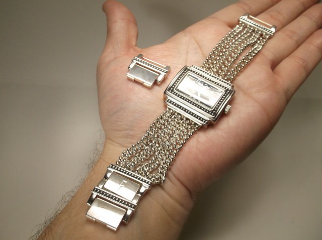 Crazy Heavy Sterling Silver Ecclissi Wristwatch (1 of 4)