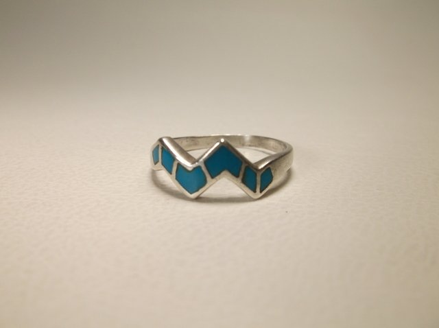 Nice Sterling Silver Turquoise Navajo Ring 6 (1 of 1)