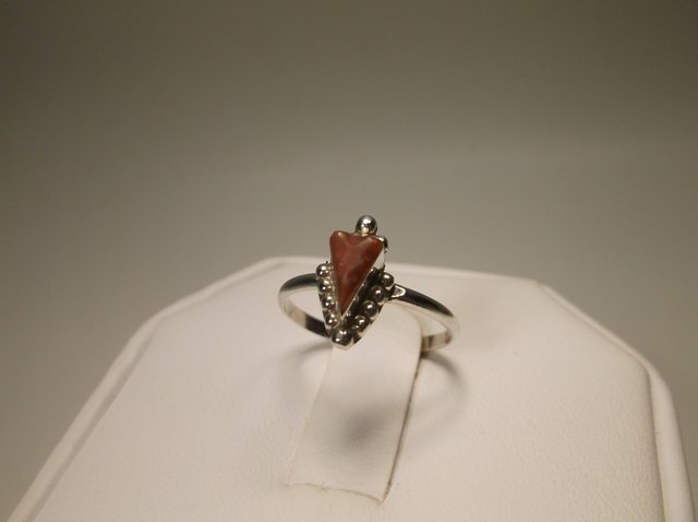 Nice Sterling Silver Zuni Red Coral Ring 5 (1 of 1)