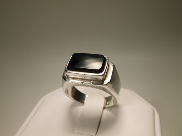 Nice Heavy Sterling Silver Onyx Mens Ring 10 (1 of 1)