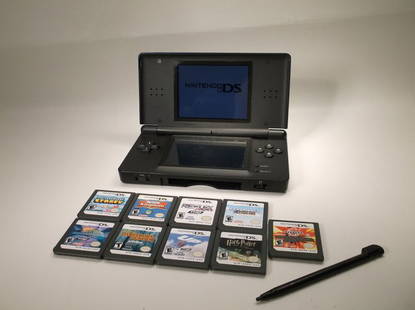 Nintendo DSI Handheld Game System w 9 Games Boy: Works great, comes with 9 games *(mainly boy games) and stylus. Does not include charger, but charger can be bought on amazon for $2-$3