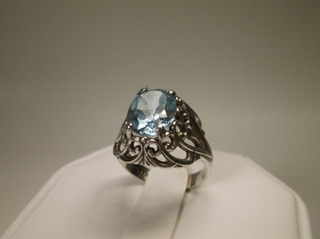 Gorgeous Ken Sterling Silver topaz Ring 7 Vint (1 of 1)