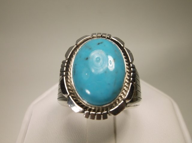 Huge Sterling Silver Navajo Turquoise Mens Ring 12 TE (1 of 5)