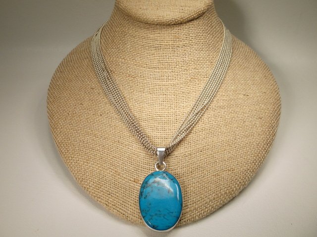 Gorg Sterling Silver Turquoise Necklace Multi Strand (1 of 2)