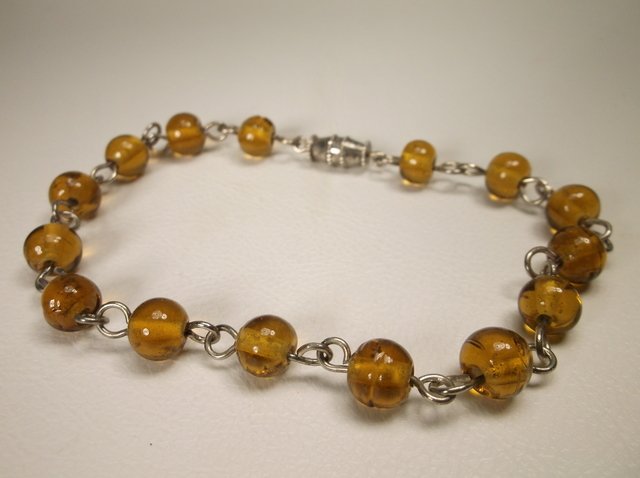 Nice Sterling Silver Amber Bracelet (1 of 1)