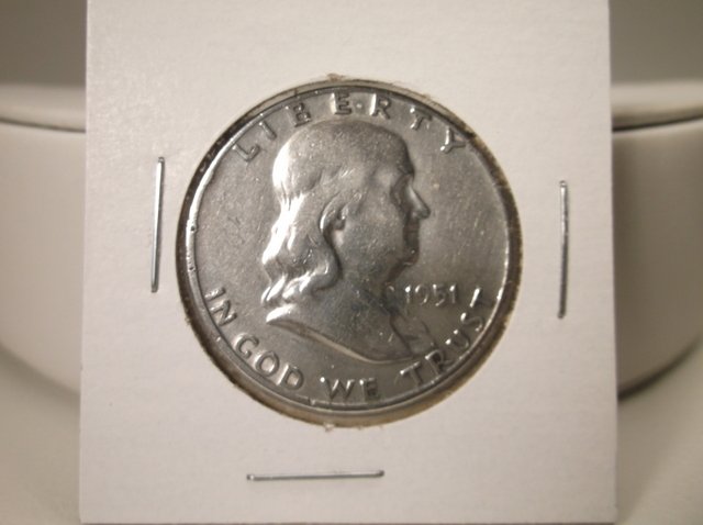 1951 D US Silver Franklin Half Dollar (1 of 1)
