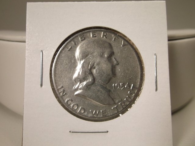 1954 D US Silver Franklin Half Dollar (1 of 1)