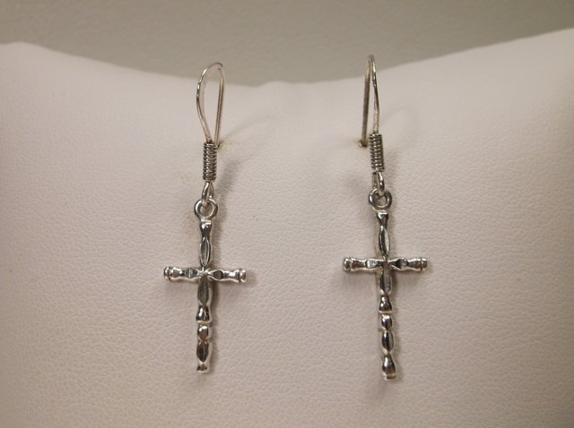 Nice Sterling Silver Cross Earrings (1 of 1)