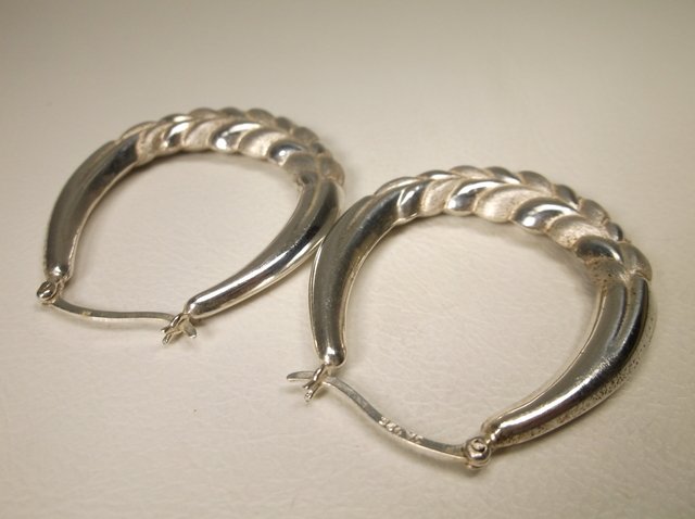 Beautiful Large Sterling Silver Earrings (1 of 1)