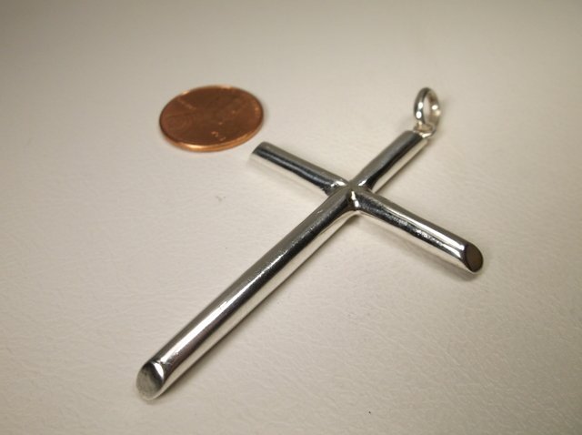Beautiful Large Sterling Silver Cross Pendant (1 of 1)
