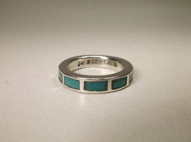 Nice Sterling Silver Navajo Turquoise Ring 5 (1 of 1)