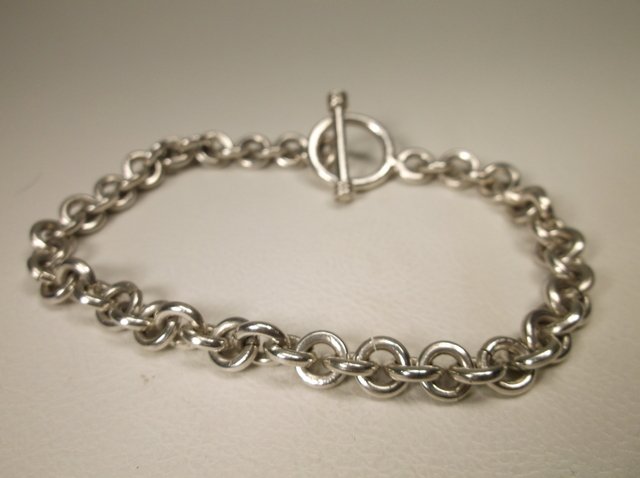 Nice Heavy Sterling Silver Chain Bracelet: .