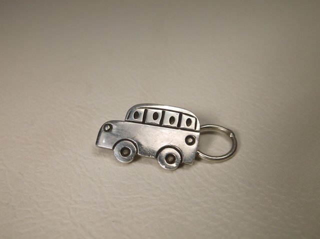 Nice Sterling Silver School Bus Charm: .