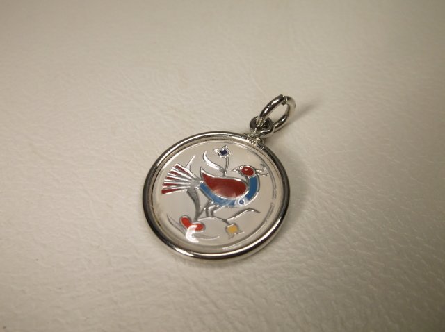 Beautiful Antique Sterling Silver Peacock charm (1 of 1)