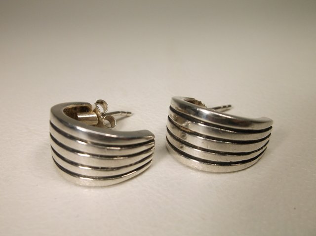 Nice Heavy Sterling Silver Earrings (1 of 1)