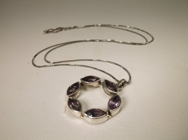 Beautiful Sterling Silver Amethyst Necklace (1 of 1)
