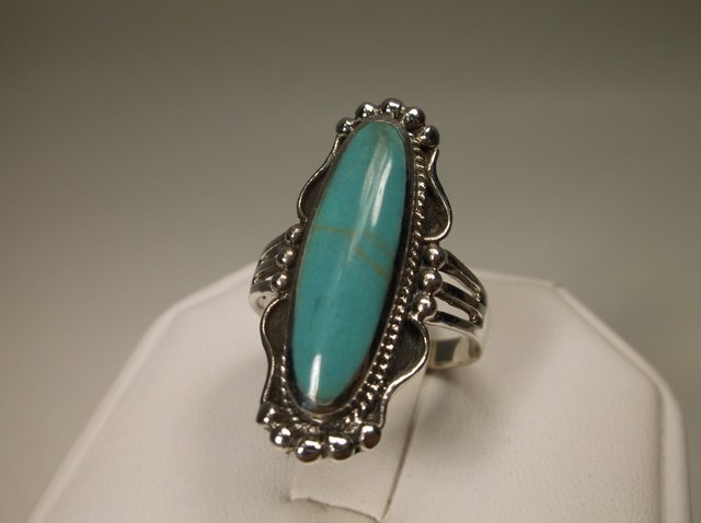 Gorgeous Sterling Silver Turquoise Mens Ring 10 (1 of 2)