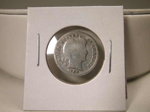 1906 US Silver Barber Dime (1 of 1)