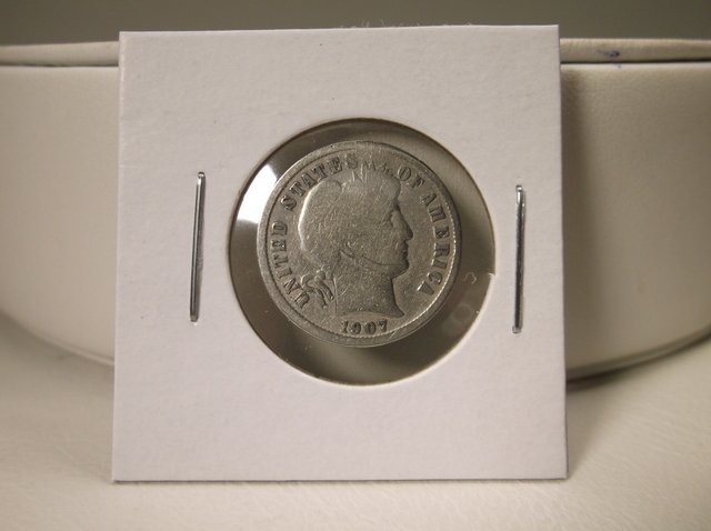 1907 US Silver Barber Dime (1 of 1)