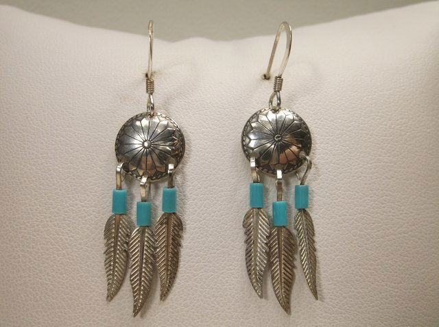Gorgeous Sterling Silver Navajo Earrings (1 of 1)