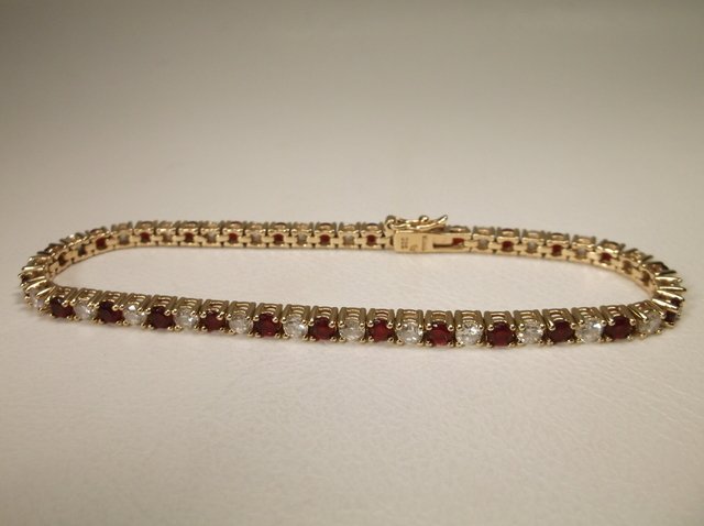 Beautiful Gold Over Sterling Garnet Bracelet (1 of 1)