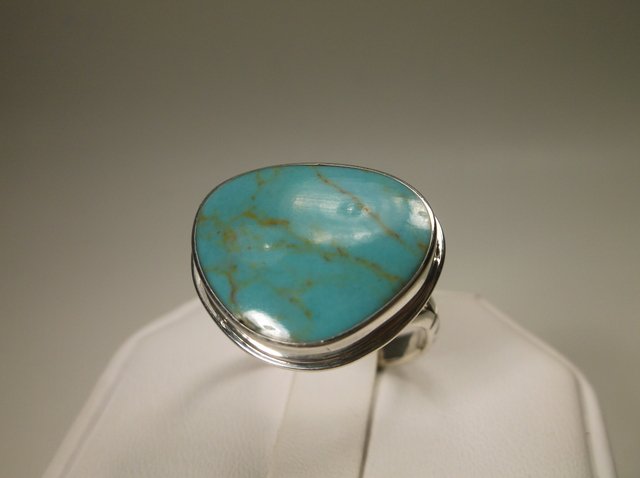 Beautiful Sterling Silver Mens Turquoise Ring 10 (1 of 1)